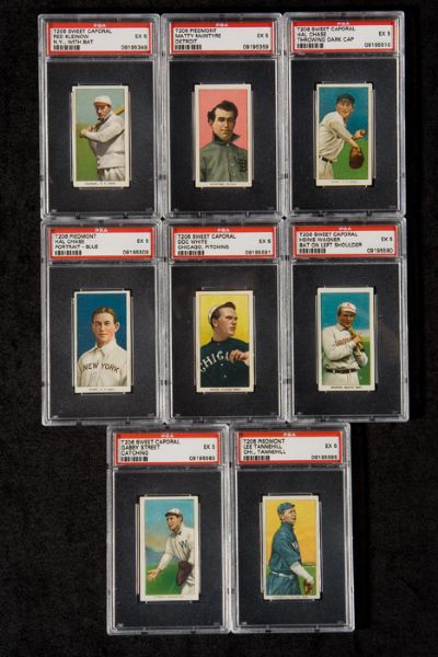 1909-11 T206 EX PSA 5 GRADED LOT OF 20 DIFFERENT AMERICAN LEAGUERS INCLUDING CHASE (2)