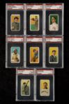 1909-11 T206 PSA GRADED LOT OF 11 INCLUDING JENNINGS AND 3 SOUTHERN LEAGUERS
