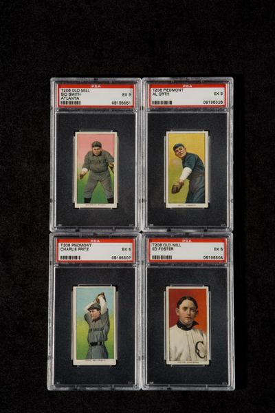 1909-11 T206 EX PSA 5 GRADED LOT OF 4 SOUTHERN LEAGUERS