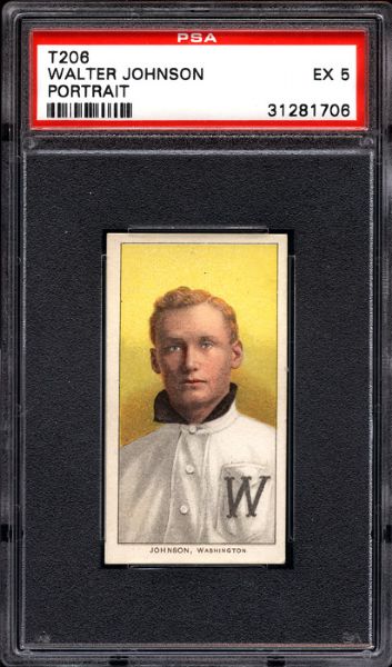1909-11 T206 WALTER JOHNSON (PORTRAIT) PSA 5 EX