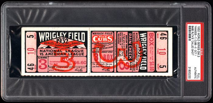 Lot Detail - 1932 WORLD SERIES GAME 3 FULL UNUSED TICKET (BABE RUTH'S  CALLED SHOT)