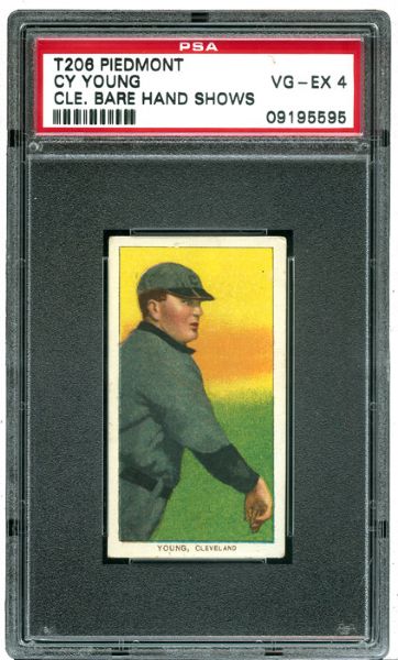1909-11 T206 CY YOUNG (BARE HAND SHOWS) PSA 4 VG-EX