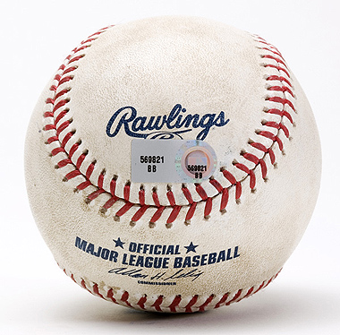 Lot Detail - BALL HIT BY BARRY BONDS FOR CAREER HOME RUN #756 BREAKING HANK  AARON'S ALL TIME HOME RUN RECORD