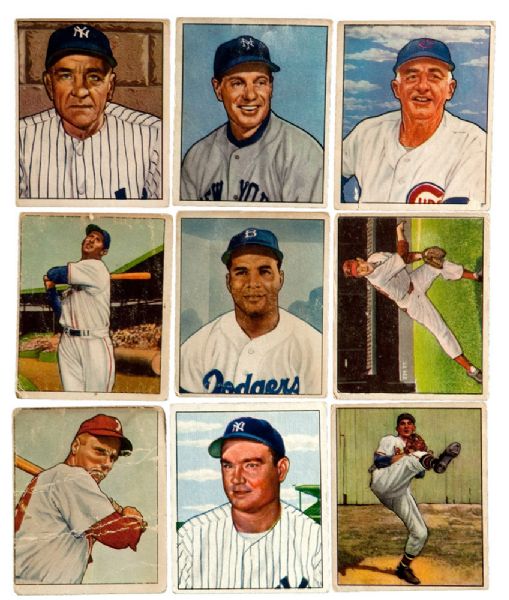1950 BOWMAN BASEBALL LOT OF (130) DIFFERENT INCLUDING WILLIAMS, CAMPANELLA AND ROBERTS 