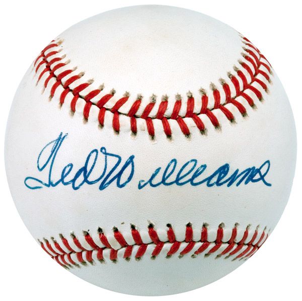 TED WILLIAMS SINGLE SIGNED BASEBALL (PSA/DNA MINT 9)