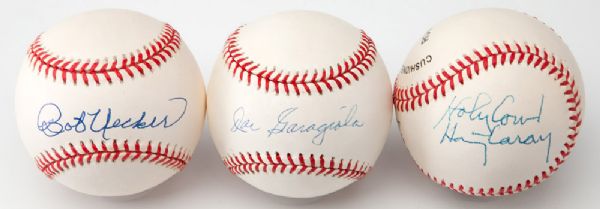 LOT OF (9) MLB ANNOUNCERS SINGLE SIGNED BASEBALLS INC SCULLY