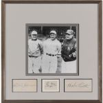 TRIS SPEAKER, TY COBB, BABE RUTH AUTOGRAPH DISPLAY