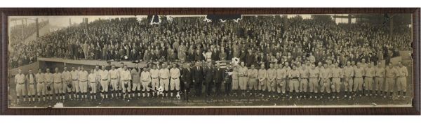 TOM ZACHARYS 1924 WORLD SERIES WASHINGTON SENATORS VS. NEW YORK GIANTS PANORAMIC PHOTO