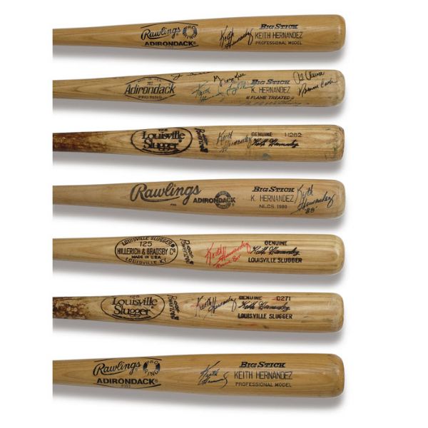 ULTIMATE LOT OF (13) KEITH HERNANDEZ GAME BATS SPANNING HIS ENTIRE CAREER