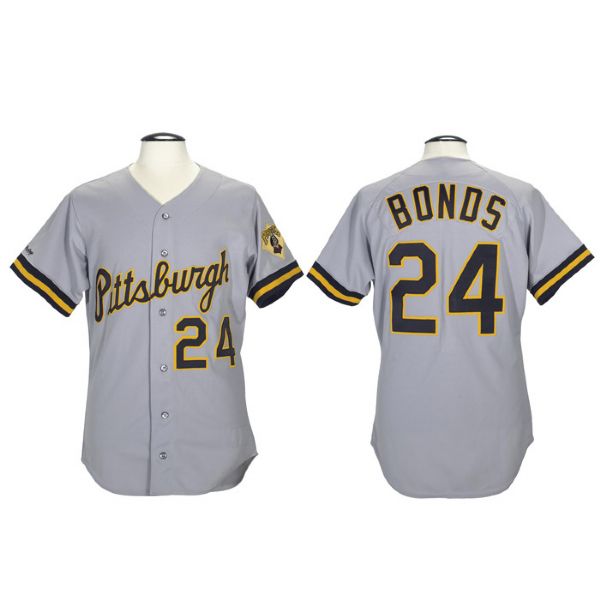 1991 BARRY BONDS PITTSBURGH PIRATES GAME WORN ROAD JERSEY