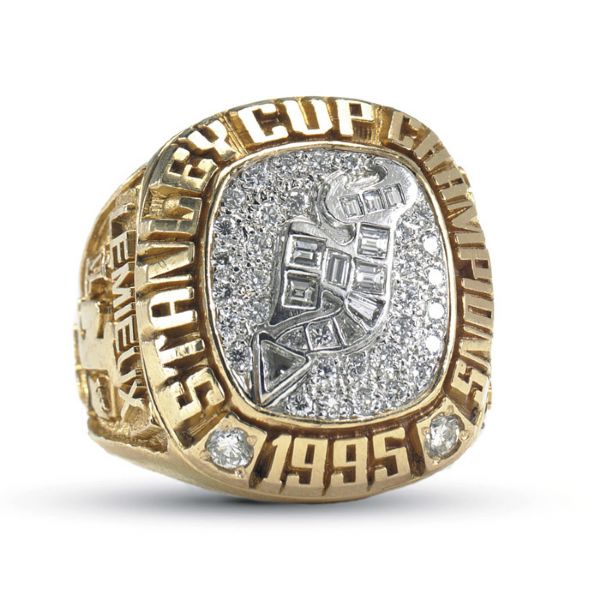 1995 NEW JERSEY DEVILS "CLAUDE LEMIEUX" STANLEY CUP CHAMPIONSHIP 14K GOLD RING (SALESMAN SAMPLE)