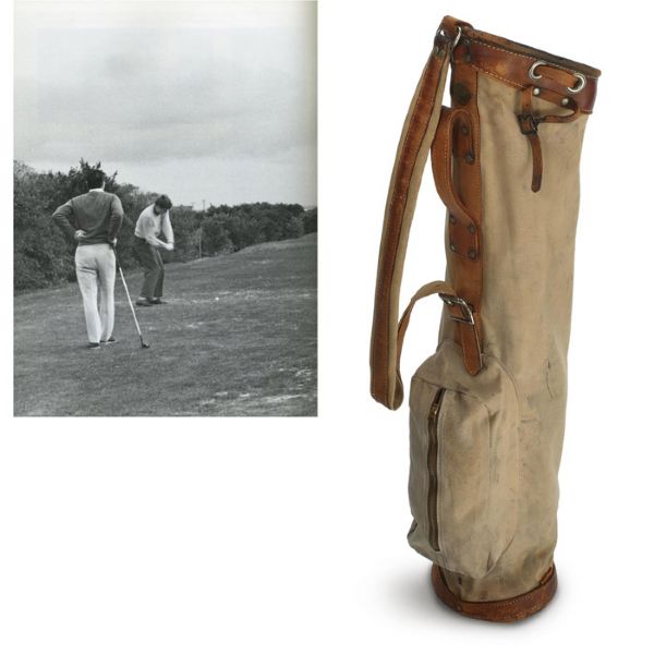 PRESIDENT JOHN F. KENNEDYS CANVAS AND LEATHER GOLF BAG