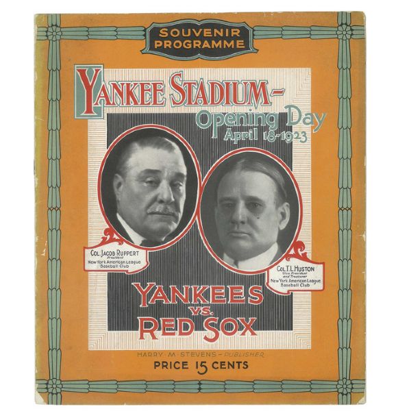 YANKEE STADIUM APRIL 18TH, 1923 OPENING DAY PROGRAM