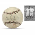 1927 BASEBALL SIGNED BY BABE RUTH AND LOU GEHRIG