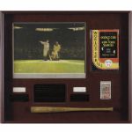BABE RUTH 1932 "CALLED SHOT" FRAMED DISPLAY INCLUDING SIGNATURE AND TICKET STUB