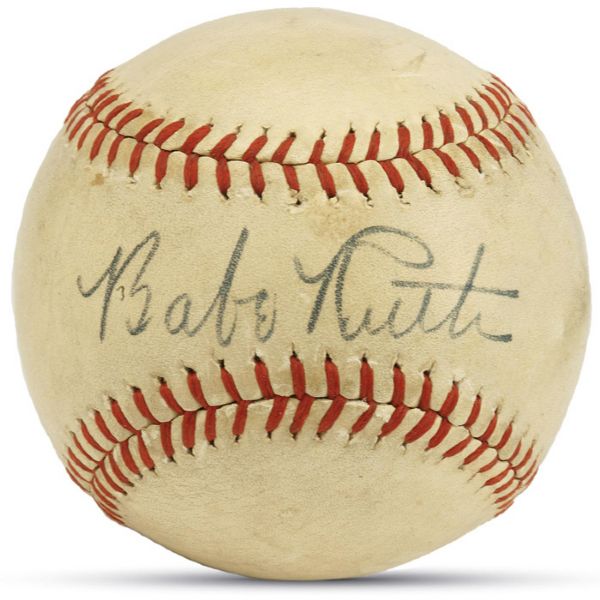 BABE RUTH SINGLE SIGNED BASEBALL