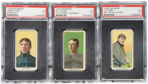 1909-11 T206 FAIR PSA 1.5 LOT OF 9 INCLUDING COBB, YOUNG AND JOSS