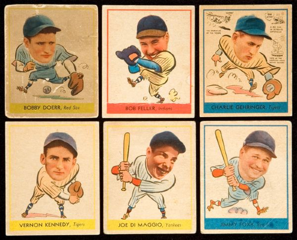 1938 GOUDEY LOT OF 17 DIFFERENT INCLUDING DIMAGGIO, FOXX AND FELLER