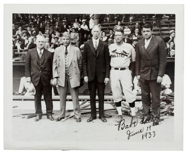 BABE RUTH AUTOGRAPHED 1931 WORLD SERIES 8" BY 10" PHOTOGRAPH