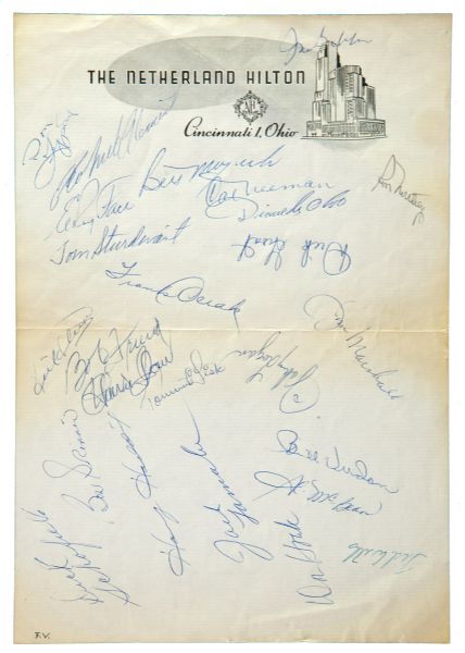 1962 PITTSBURGH PIRATES TEAM SIGNED SHEET INCL. CLEMENTE