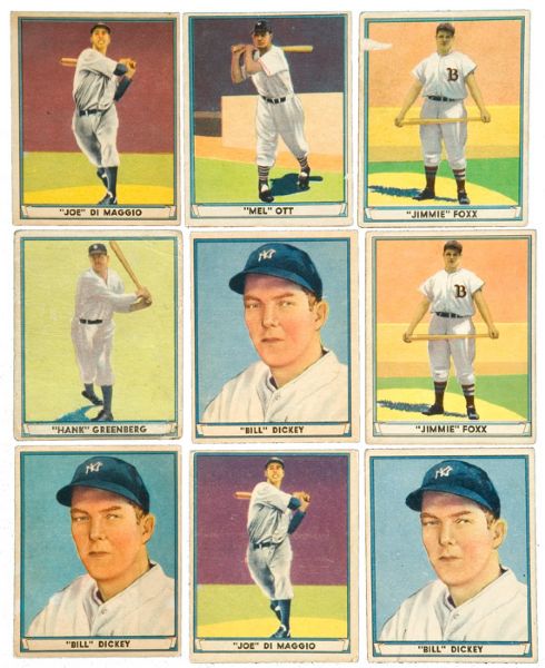 1941 PLAY BALL LOT OF 64 ( 51 DIFFERENT) WITH 15 HALL OF FAMERS INCLUDING JOE DIMAGGIO(2)