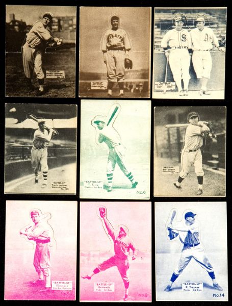 1934-36 BATTER-UPS LOT OF 83 DIFFERENT INCLUDING 32 HIGH NUMBERS- ALL WITH BACKS