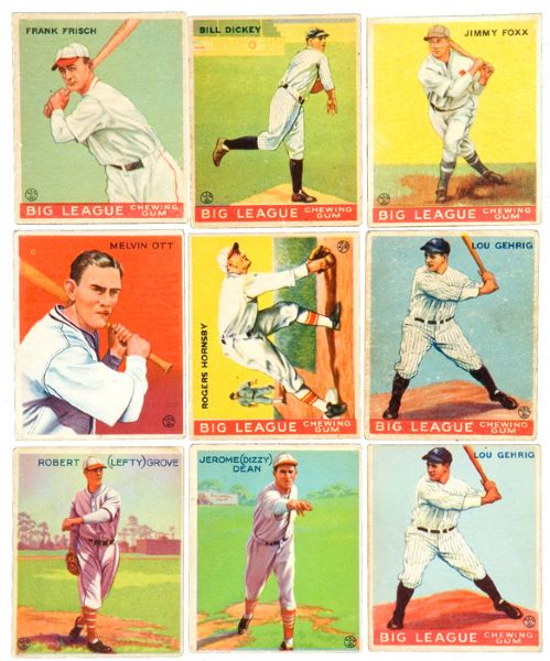 1933 GOUDEY LOT OF 152 DIFFERENT WITH 29 HALL OF FAMERS INCLUDING GEHRIG (2)