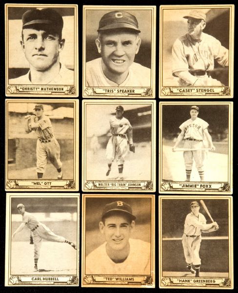 1940 PLAY BALL LOT OF 164 (156 DIFFERENT) WITH 46 HALL OF FAMERS INCLUDING WILLIAMS