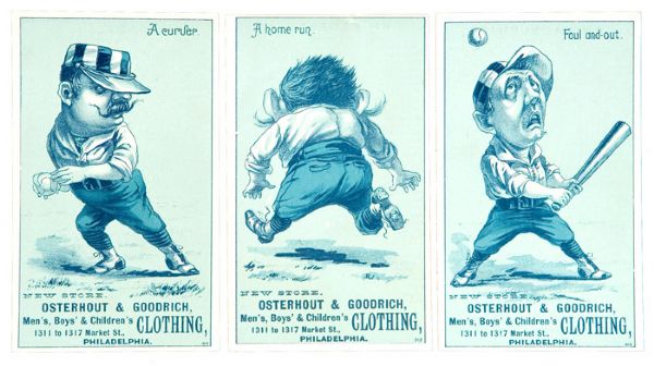 1887 OSTERHOUT & GOODRICH LOT OF 8 COMIC TRADE CARDS
