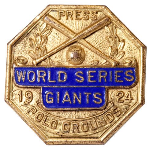 1924 NEW YORK GIANTS WORLD SERIES PRESS PIN