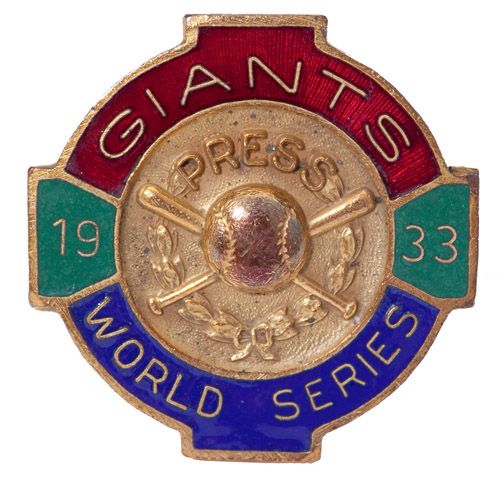 1933 NEW YORK GIANTS WORLD SERIES PRESS PIN