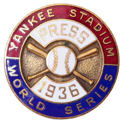 1936 NEW YORK YANKEES WORLD SERIES PRESS PIN