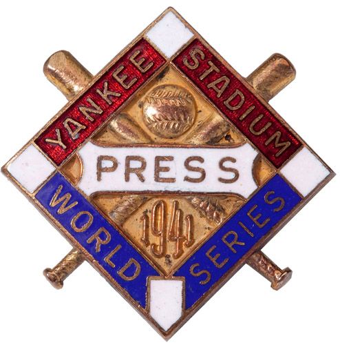 1941 NEW YORK YANKEES WORLD SERIES PRESS PIN