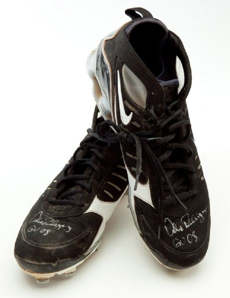 ALEX RODRIGUEZ PAIR OF 2008 GAME USED AND AUTOGRAPHED CLEATS