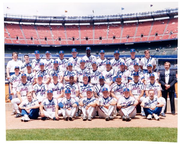 1990 NEW YORK METS TEAM SIGNED PHOTO