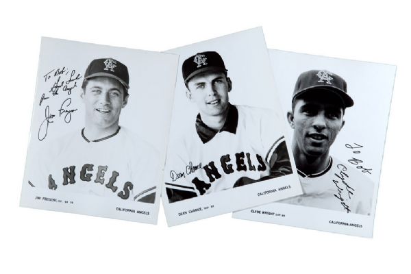 1966 CALIFORNIA ANGELS AUTOGRAPHED PHOTO GROUP OF (27)