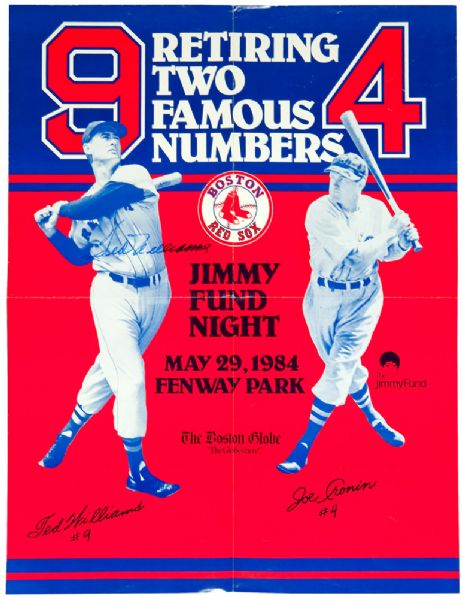 TED WILLIAMS AUTOGRAPHED NUMBER RETIREMENT POSTER