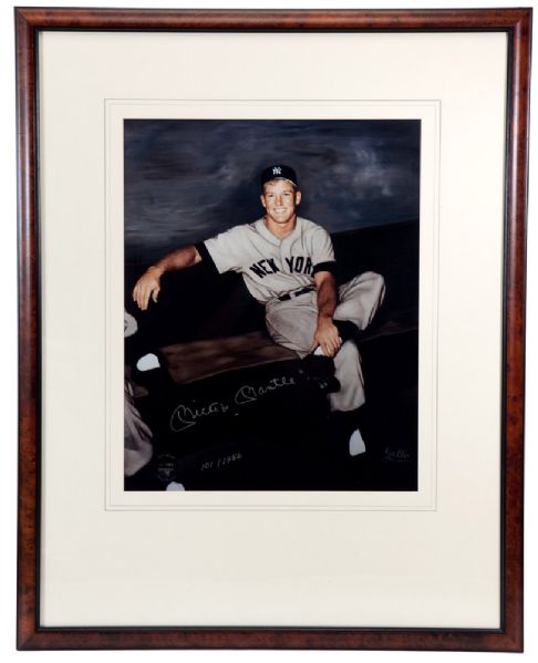 MICKEY MANTLE AUTOGRAPHED LT. ED. (#101/1956) PHOTO PRINT BY RAY GALLO