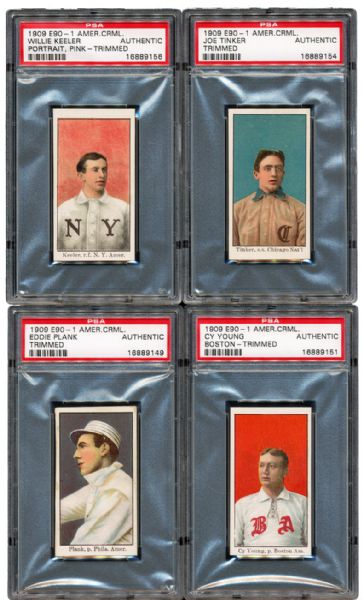 1909-11 E90-1 AMERICAN CARAMEL LOT OF (8) HOFERS AND STARS - PSA AUTHENTIC
