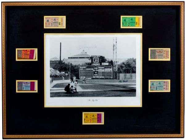 1960 WORLD SERIES DISPLAY INCLUDING TICKET STUBS FROM ALL SEVEN GAMES AND MULTI-SIGNED MAZEROSKI HR PHOTOGRAPH