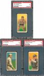 1909-11 T206 PSA 5 EX LOT OF 3 - CHANCE, CICOTTE AND TINKER