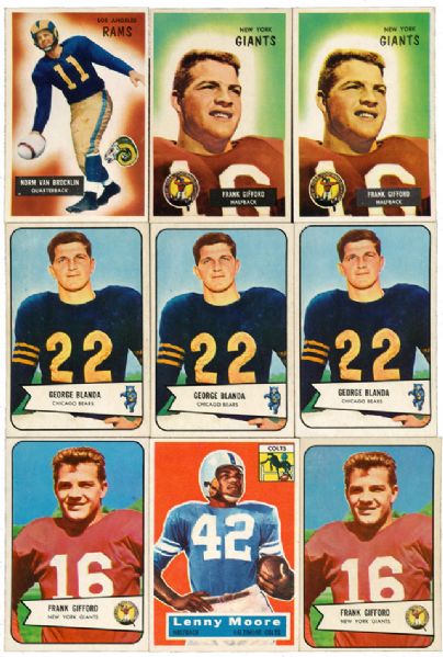 1954-56 BOWMAN AND TOPPS FOOTBALL LOT OF 262