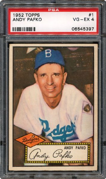 1952 TOPPS #1 ANDY PAFKO PSA 4 VG-EX