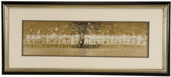 1921 CLEVELAND INDIANS "OLD TIMERS" PANORAMA INCLUDING CY YOUNG