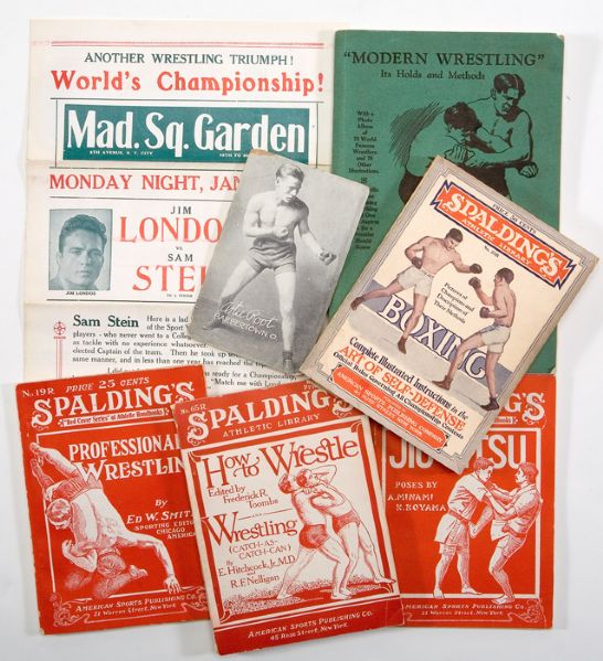 1931-32 COLLECTION OF 25 FOUR PAGE PROFESSIONAL WRESTLING PROGRAMS PLUS EXTRAS
