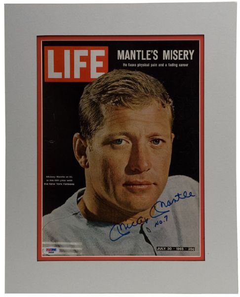 MICKEY MANTLE SIGNED LIFE MAGAZINE GRADED PSA/DNA MINT 9