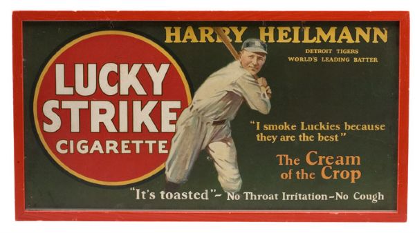 CIRCA 1928 HARRY HEILMANN LUCKY STRIKE AD 