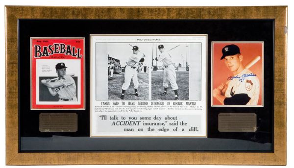 MICKEY MANTLE ROOKIE FRAMED TRIBUTE
