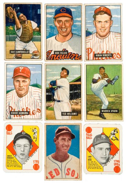 1951 BOWMAN AND TOPPS LOT OF 189 WITH HALL OF FAMERS PLUS EXTRAS