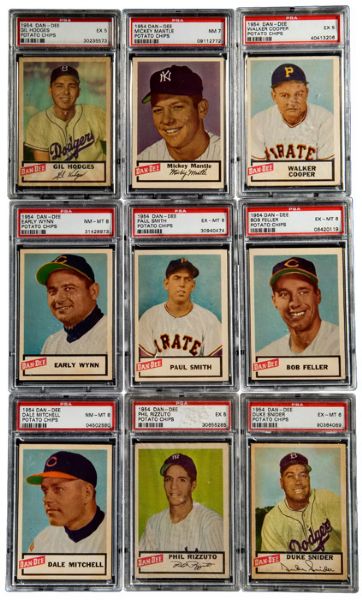 1954 DAN-DEE PSA GRADED COMPLETE SET OF 29 WITH A NM PSA 7 MANTLE